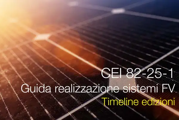 CEI 82-25-1 / Guida realizzazione sistemi e fotovoltaici - Timeline edizioni